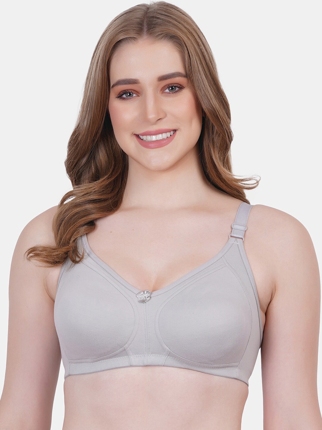 

Reveira Full Coverage Dry Fit Everyday Bra with All Day Comfort, Grey