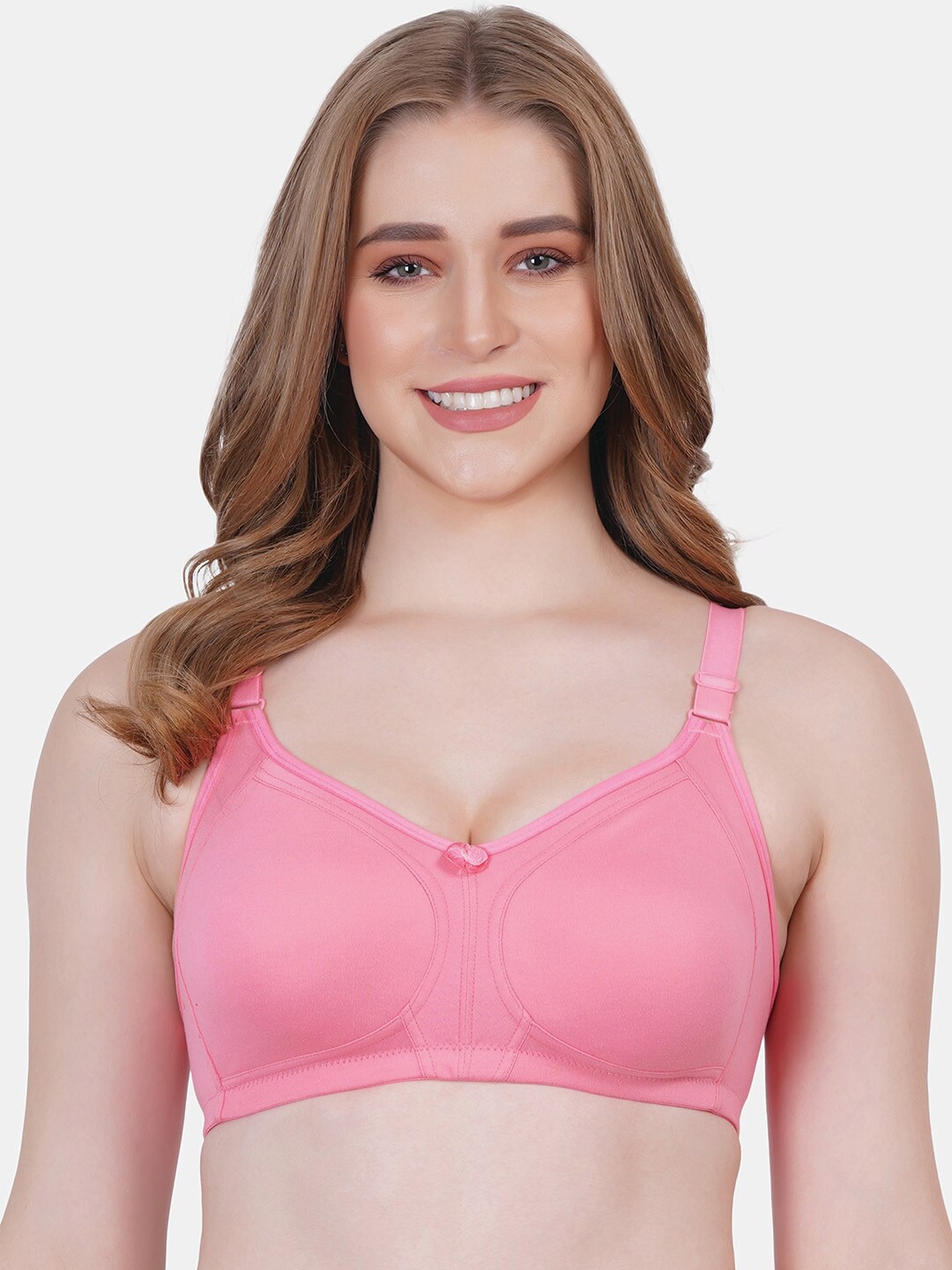 

Reveira Medium Coverage Everyday Bra with All Day Comfort, Pink
