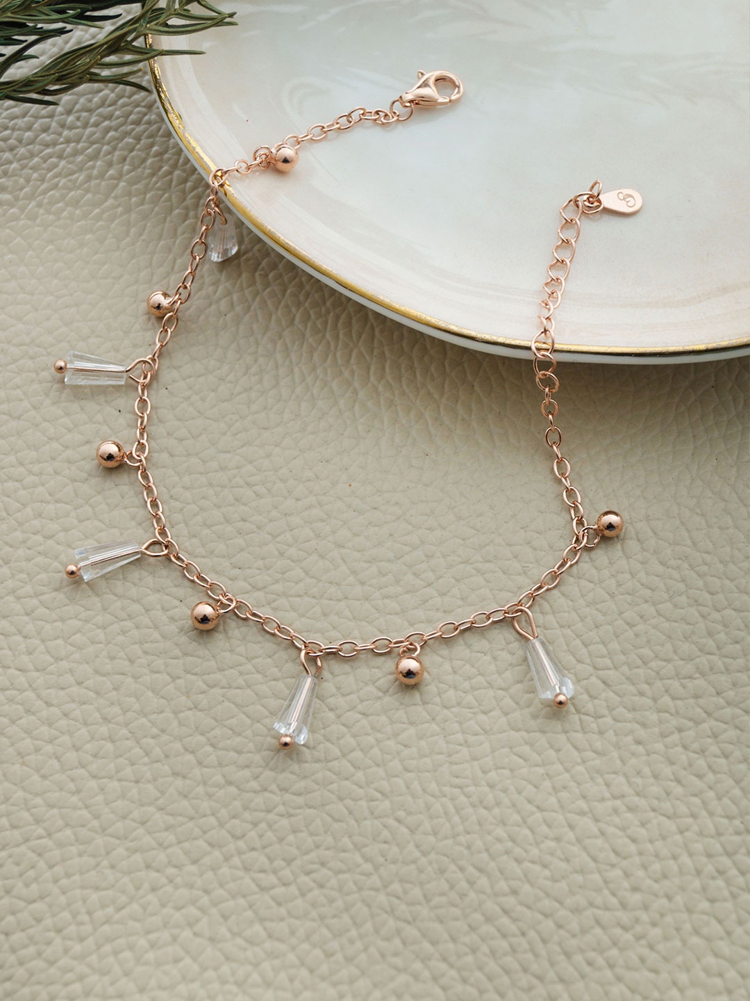 

MANNASH Sterling Silver Rose Gold Plated Link Bracelet