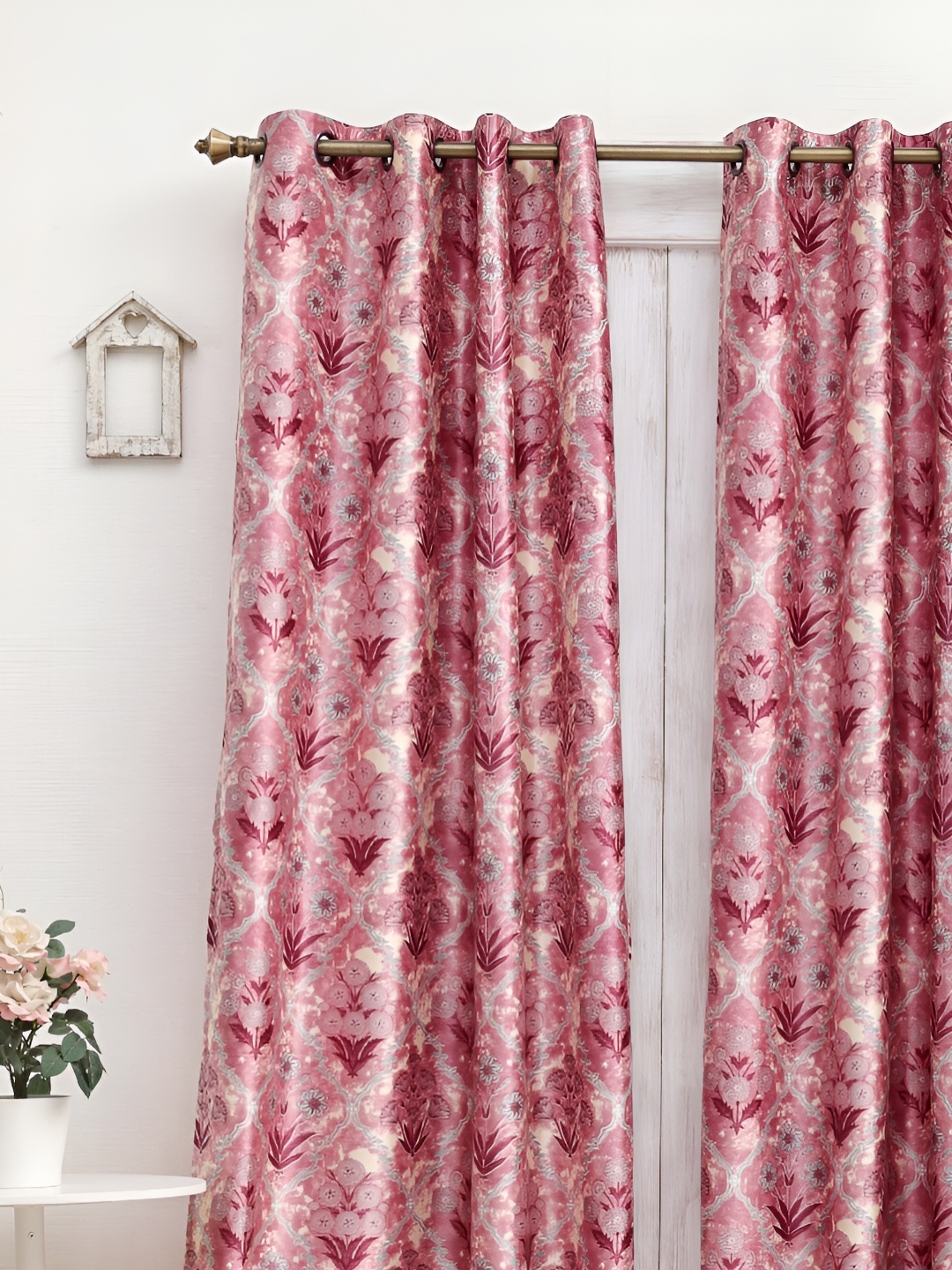

Ariana Rose & Grey Floral Eyelet Window Curtain