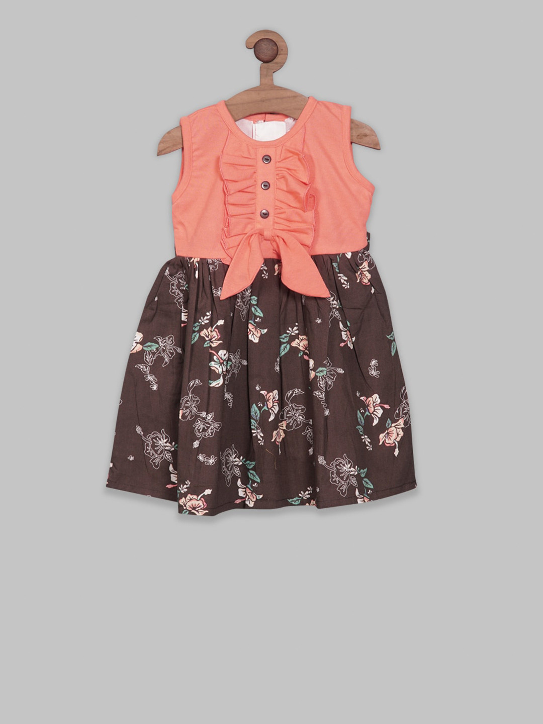 

BAESD Floral Print Fit & Flare Dress, Orange