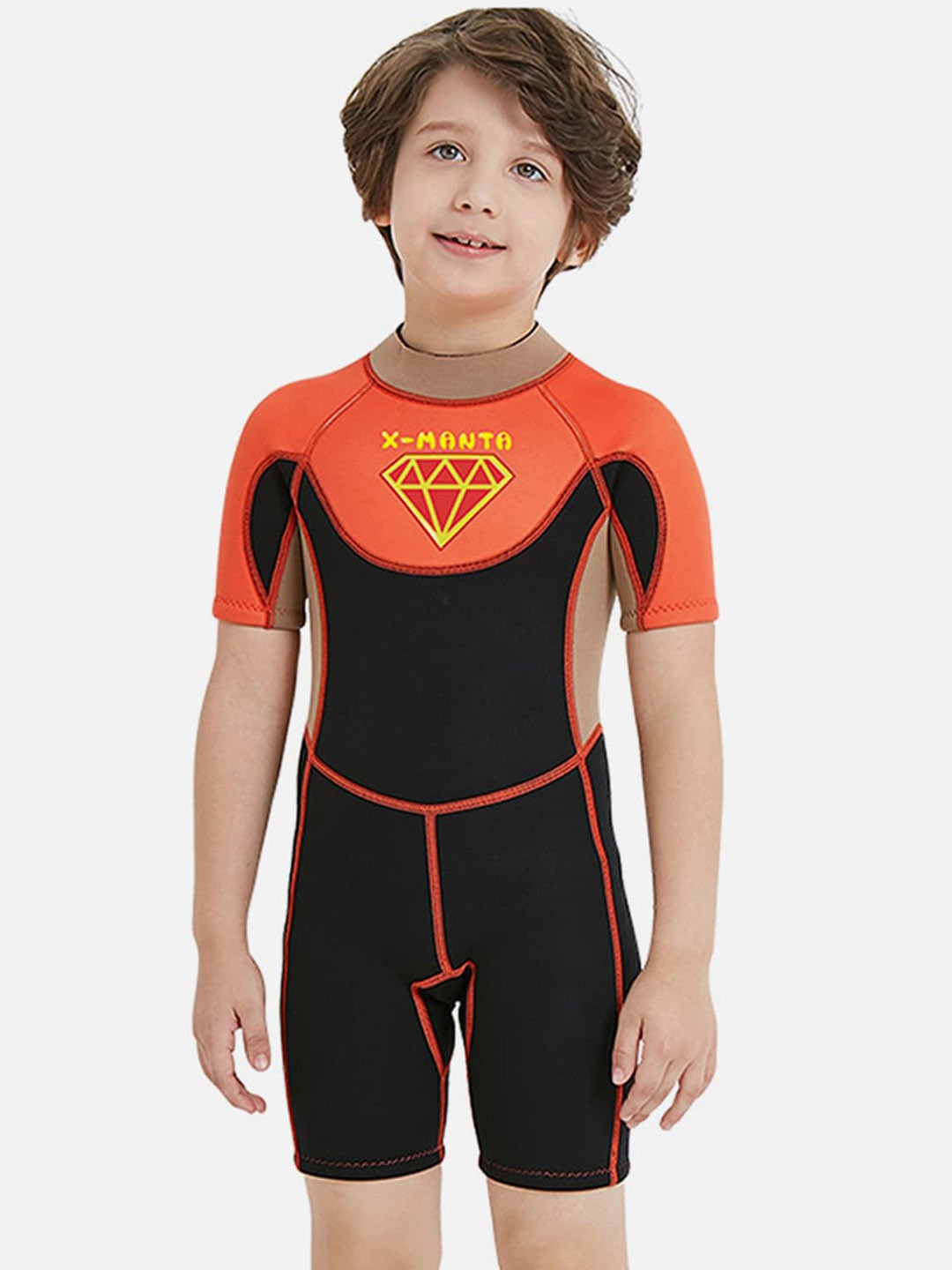 

Little Surprise Box LLP Kids Colourblocked Quick Dry Legsuit With Washbag, Brown