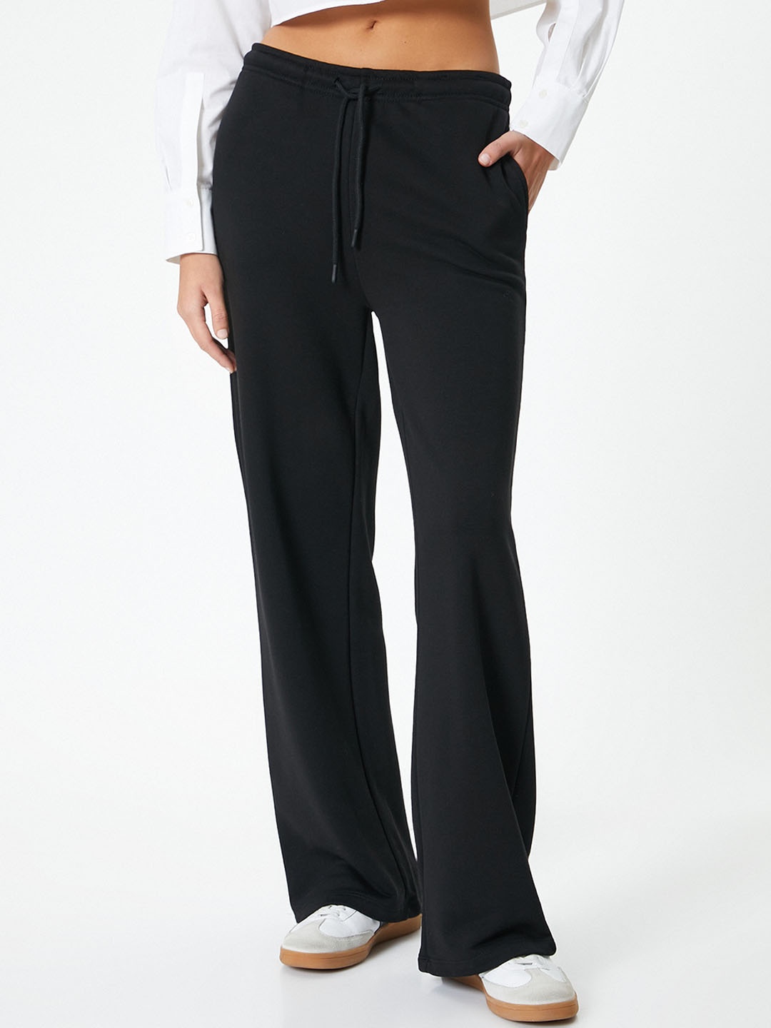 

Koton Women Straight Fit Parallel Trousers, Black