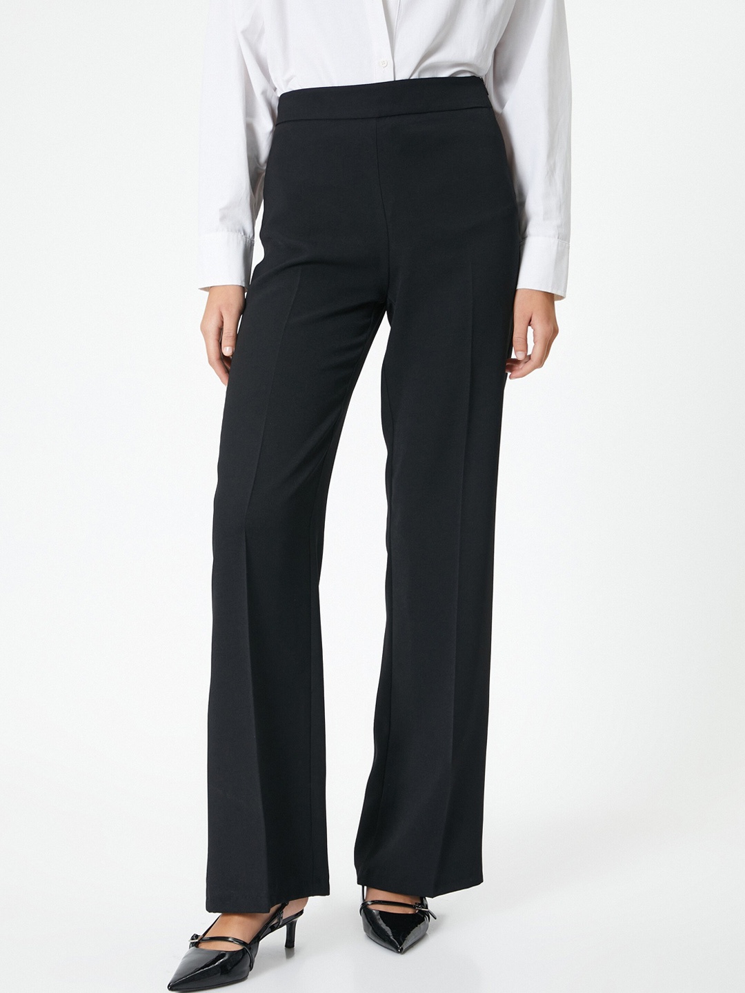 

Koton Women Straight Fit Trousers, Black