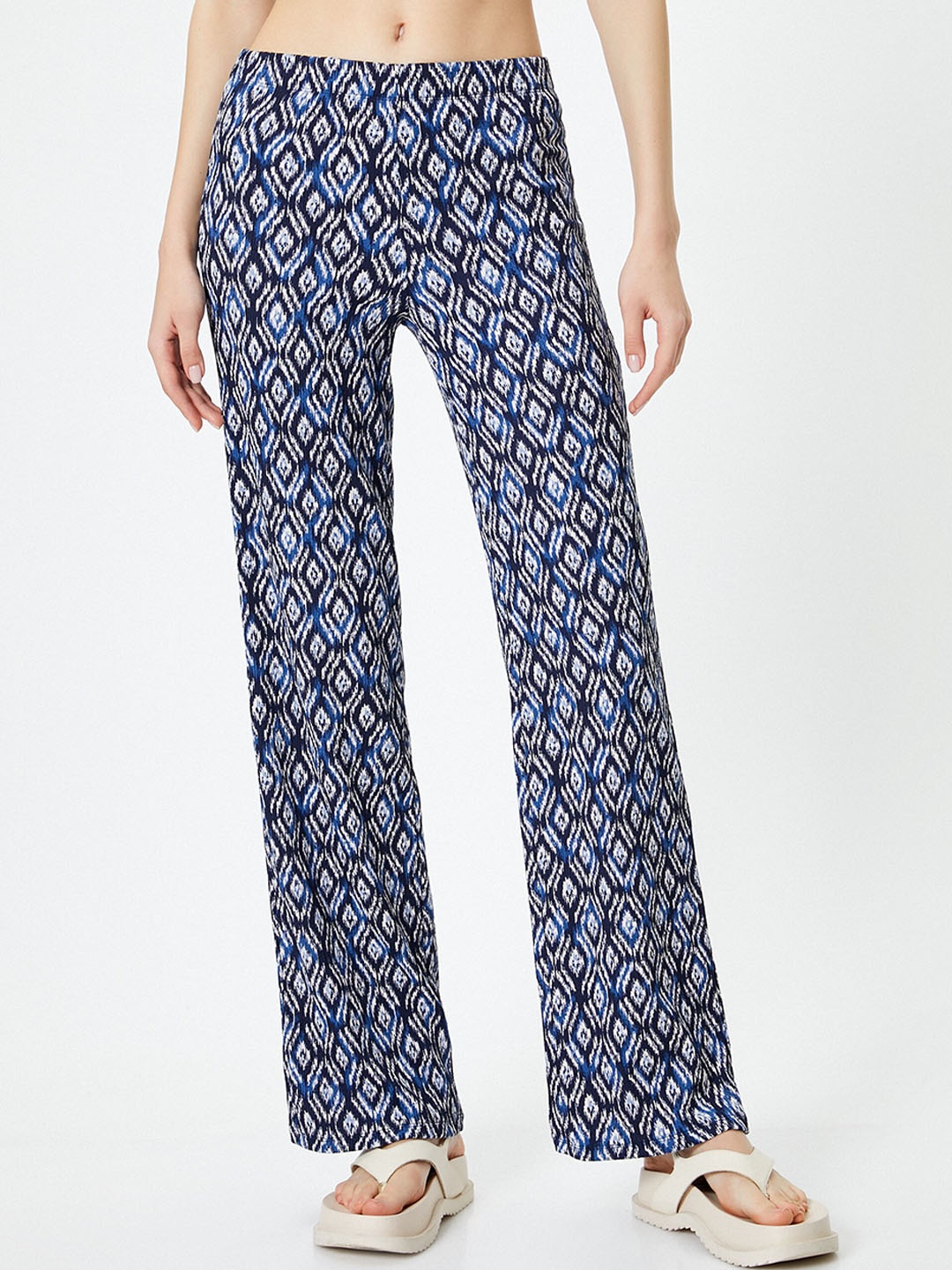 

Koton Women Ethnic Motifs Printed Trouser, Blue