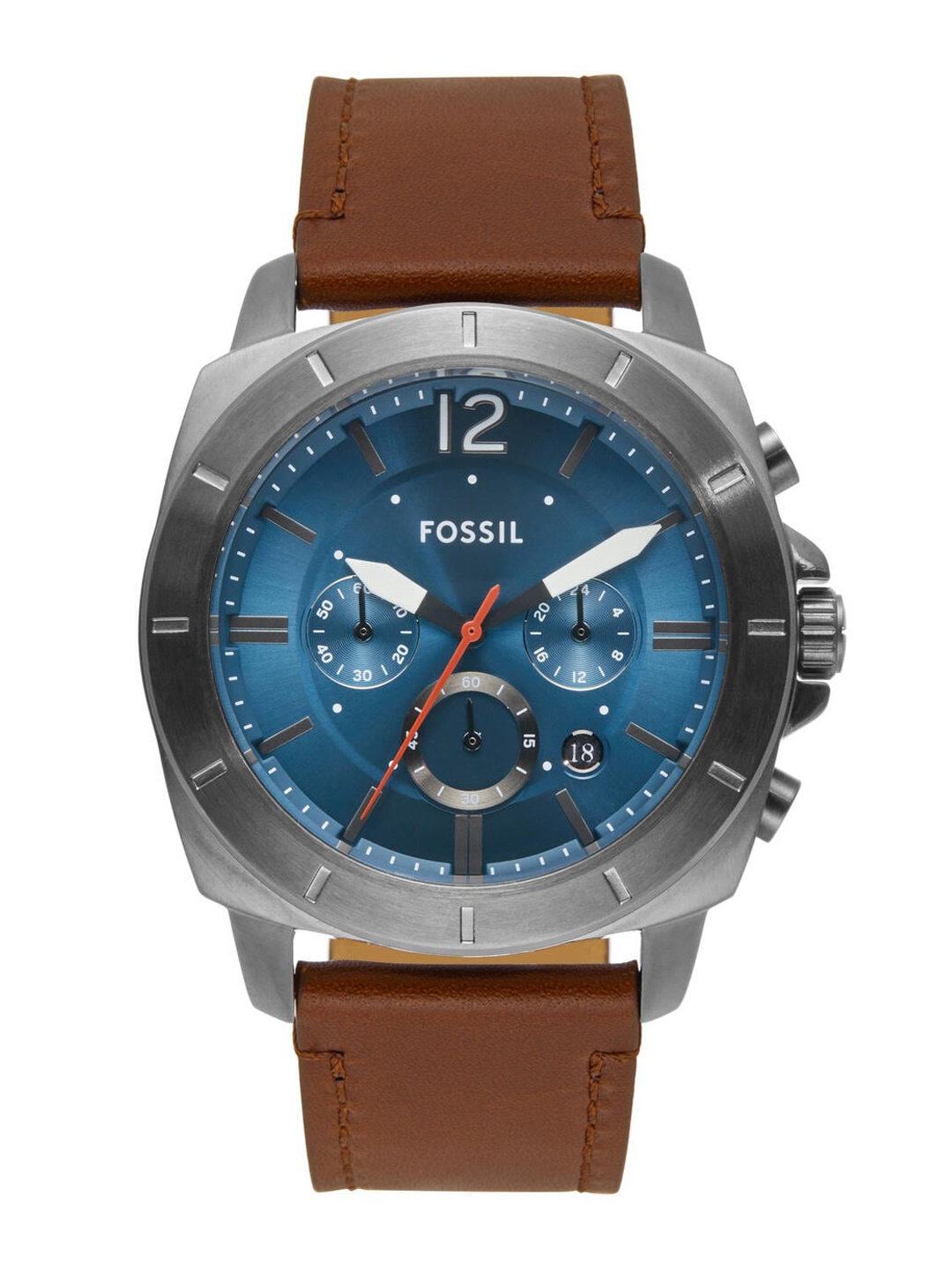 

Fossil Men Printed Dial & Leather Straps Analogue Watch BQ2844, Brown