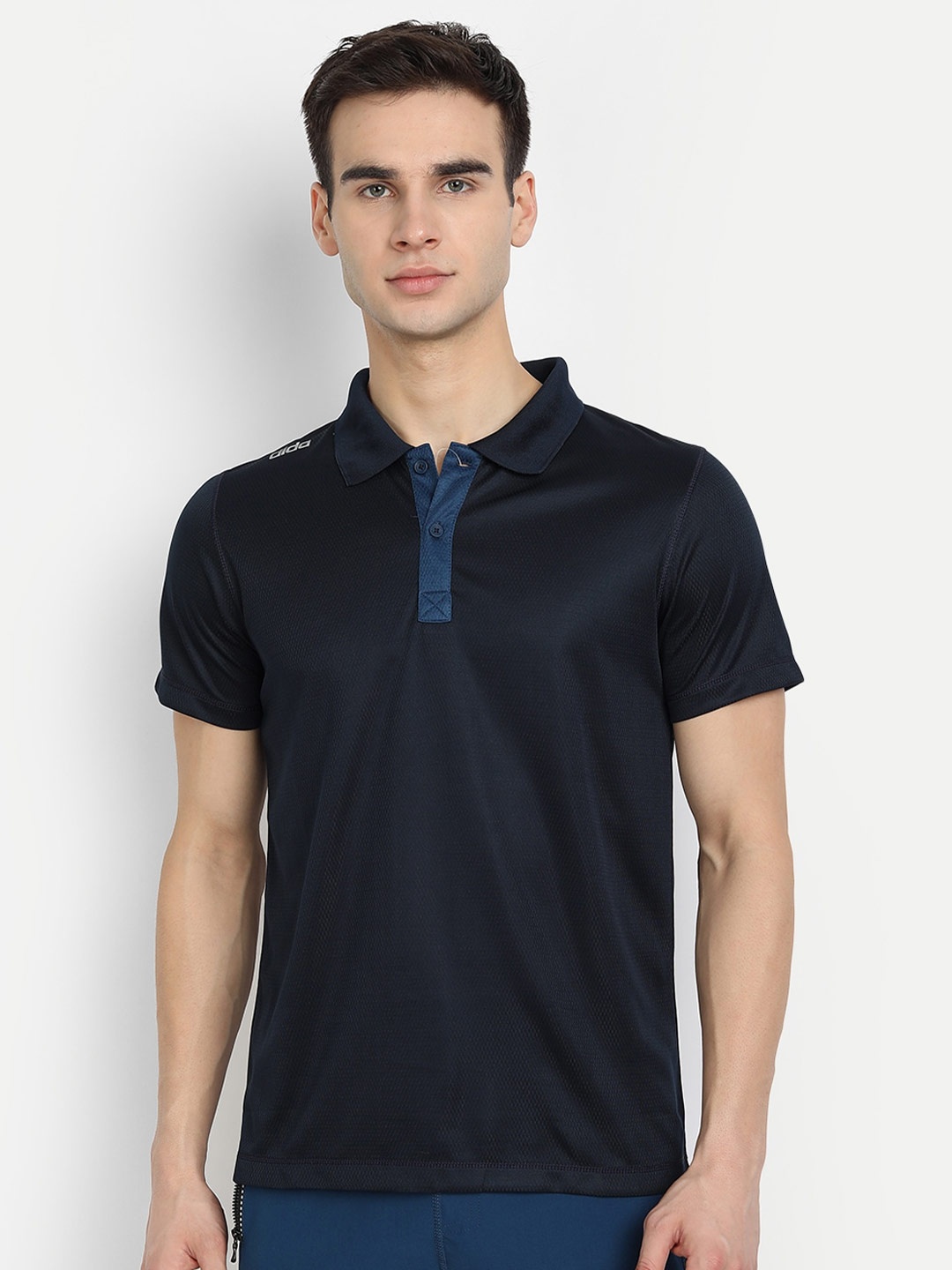 

DIDA Men Polo Collar Dri-FIT Pockets T-shirt, Navy blue