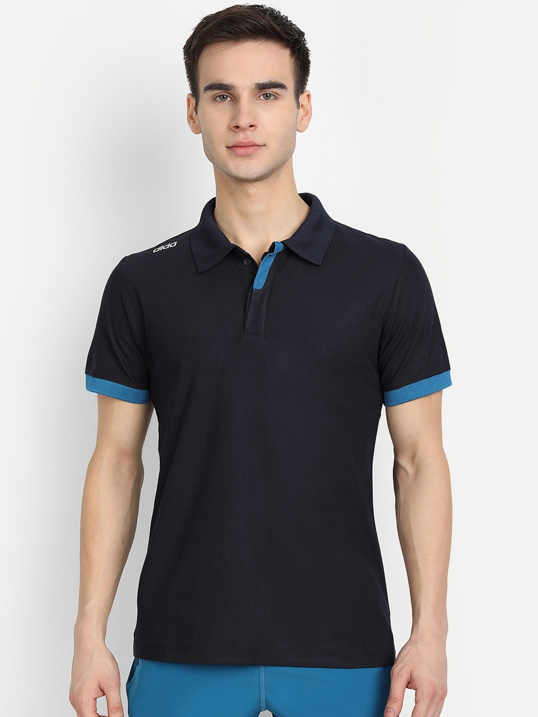 

DIDA Men Polo Collar Dri-FIT T-shirt, Navy blue