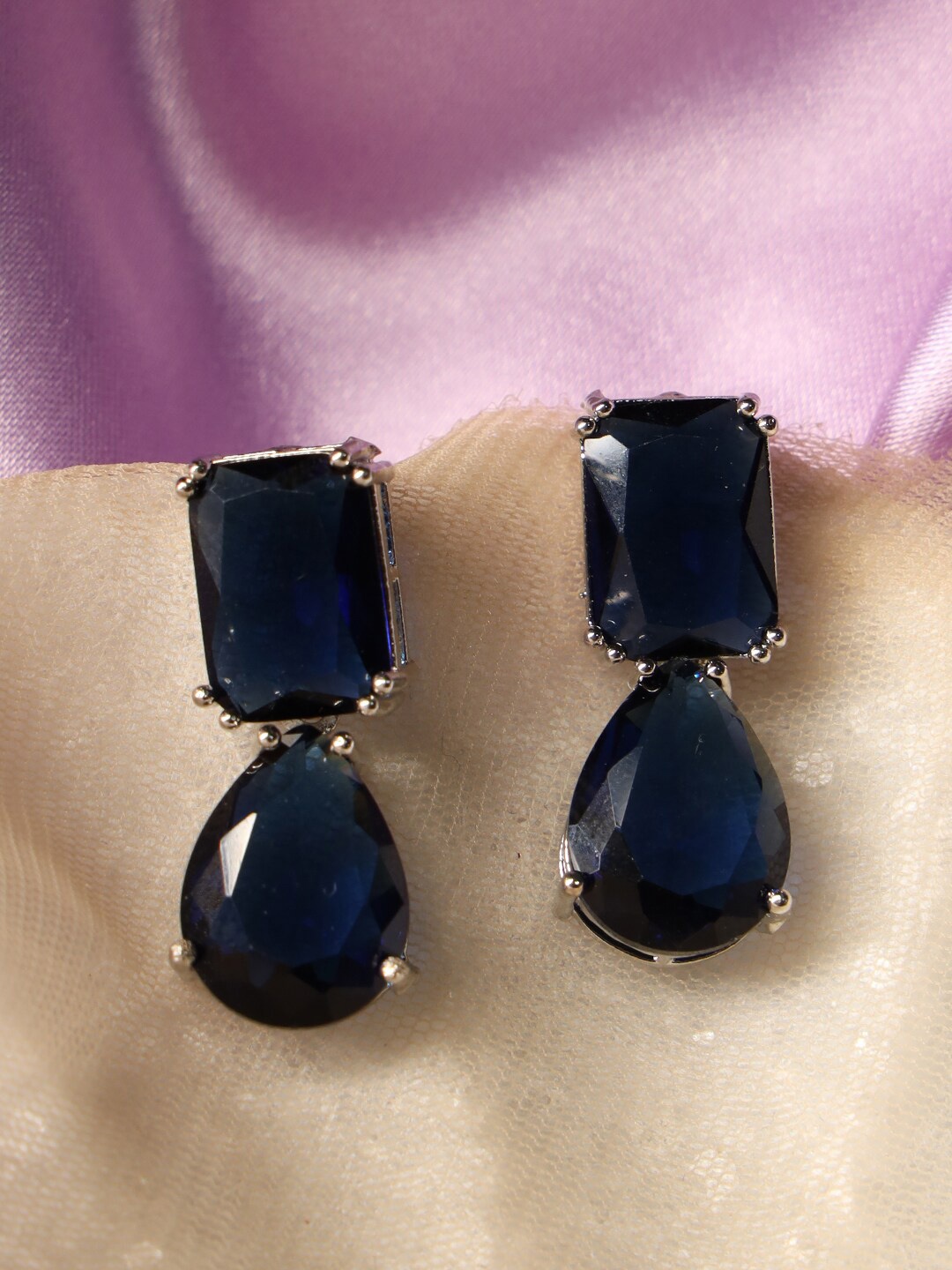 

justpeachy Contemporary Studs Earrings, Blue