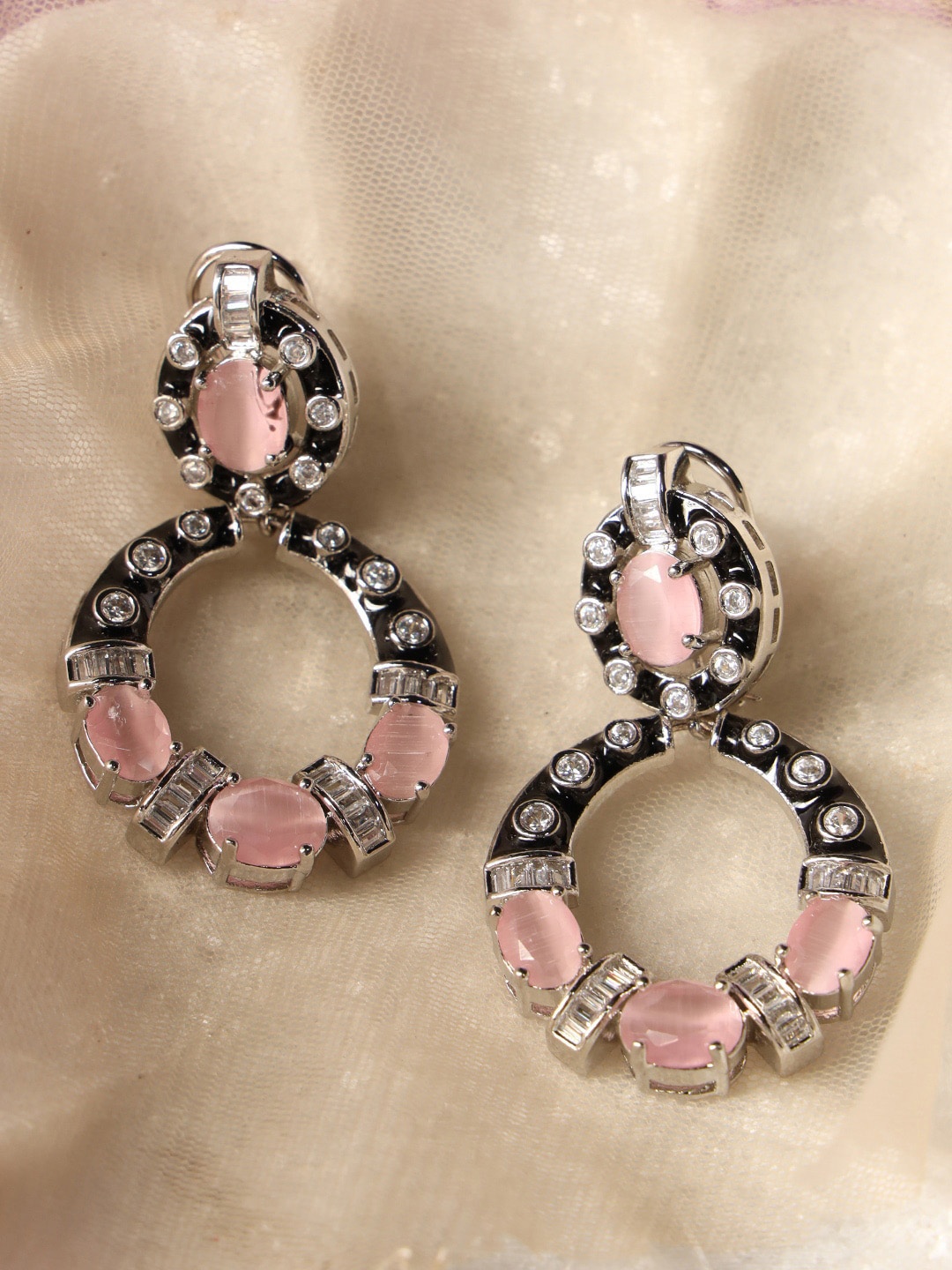 

justpeachy Contemporary Drop Earrings, Pink