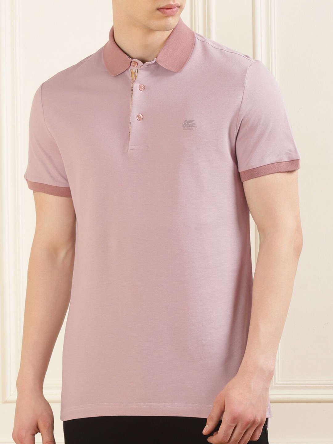 

ETRO Men Polo Collar Pockets T-shirt, Pink