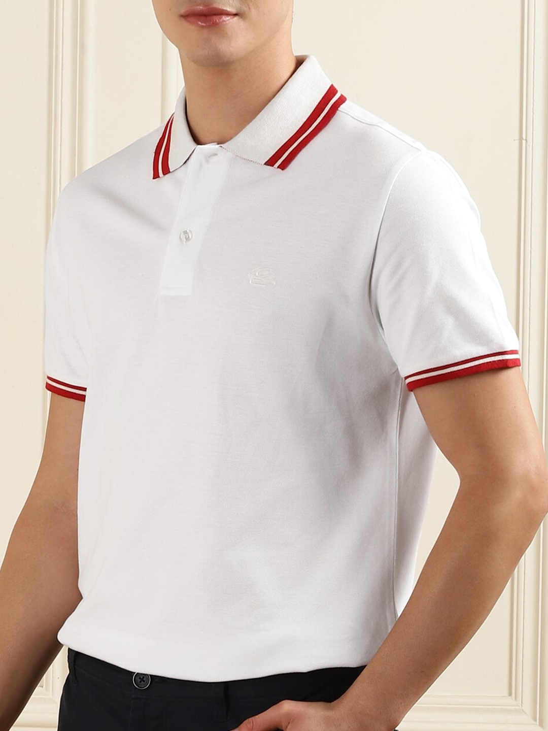 

ETRO Men Polo Collar Pockets T-shirt, White