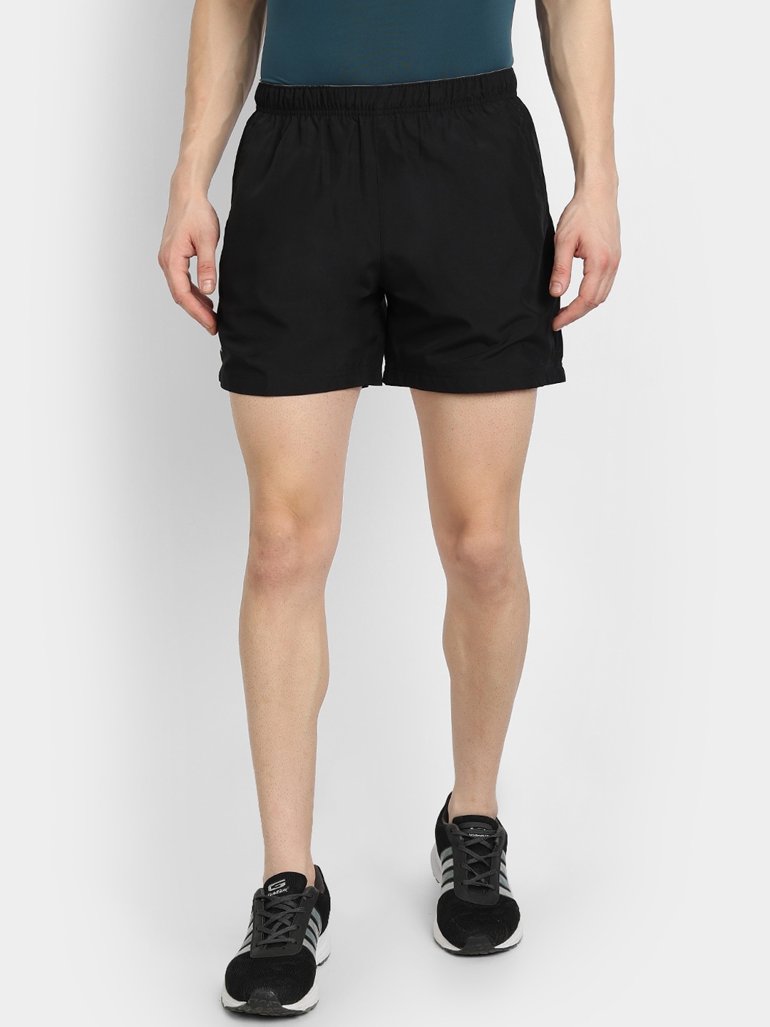 DIDA Men Mid Rise Dri-FIT Running Sports Shorts, Black