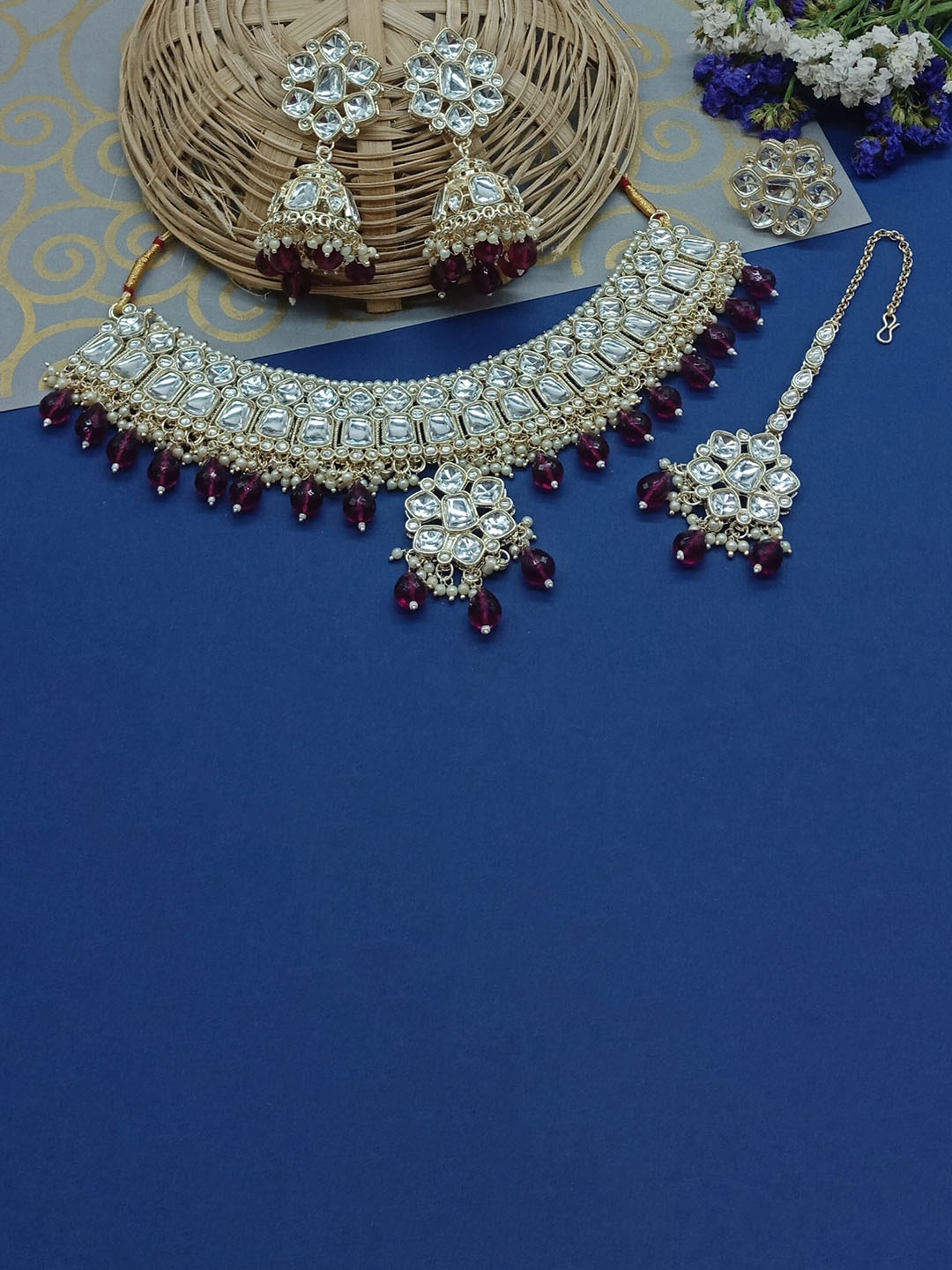 

AASHISH IMITATION Gold-Plated Kundan-Studded Jewellery Set