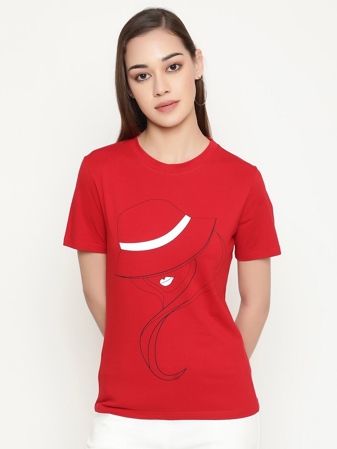 

FUTURO Women Pockets T-shirt, Red