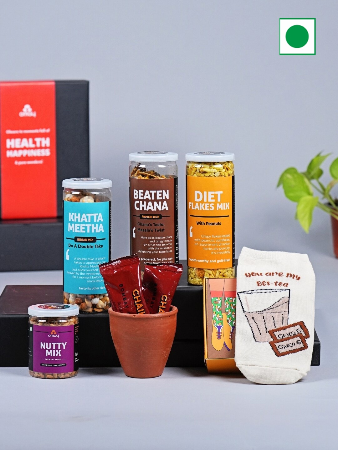 

Omay Foods Tea Time Treasures Gift Box, Black