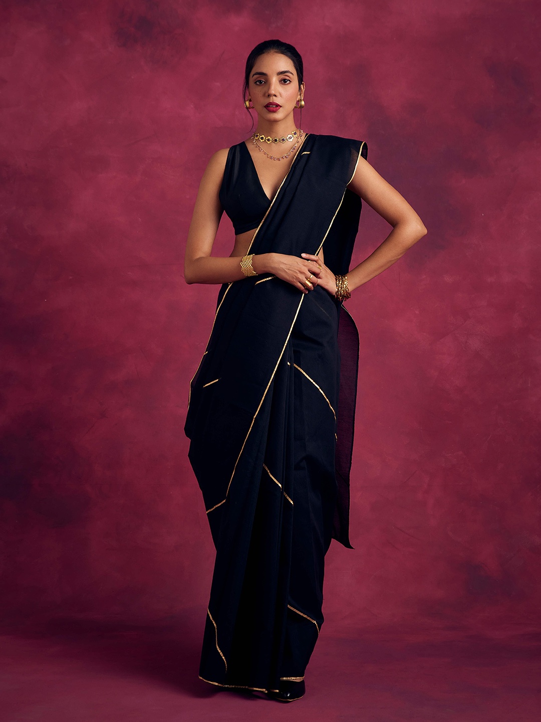 

Abhishti Gotta Patti Banarasi Saree, Black