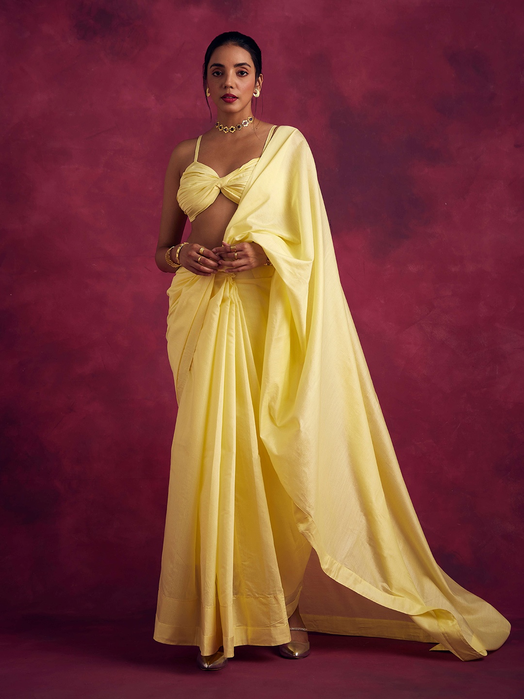 

Abhishti Banarasi Saree, Yellow