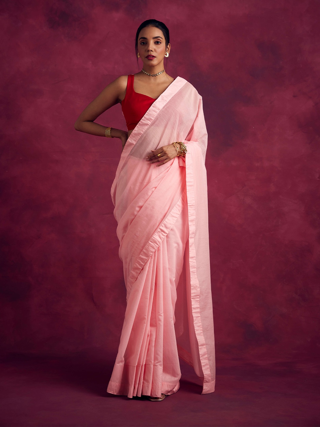 

Abhishti Ethnic Banarasi Saree, Pink