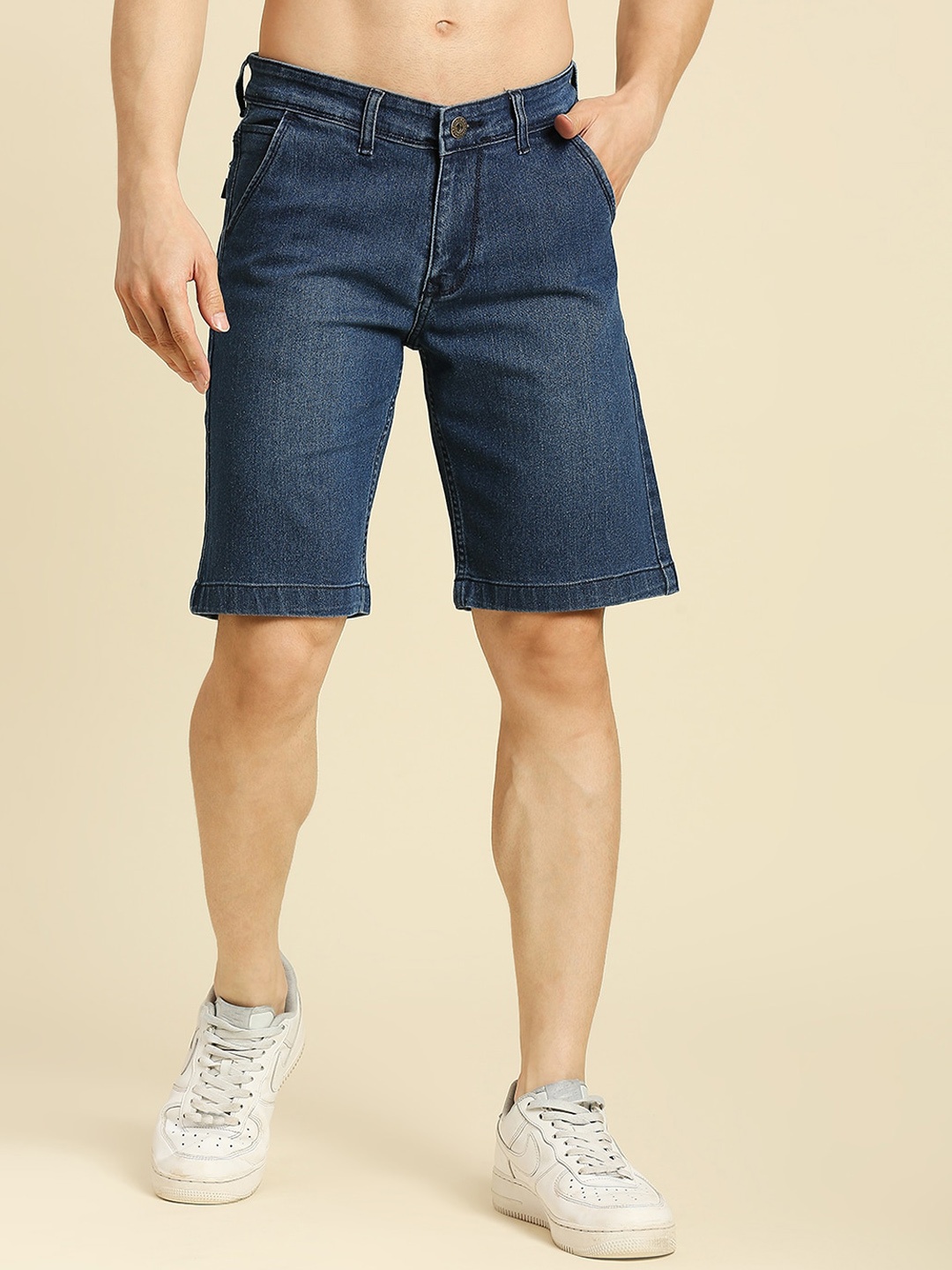 

HJ HASASI Men Washed Stretchable Denim Shorts, Blue
