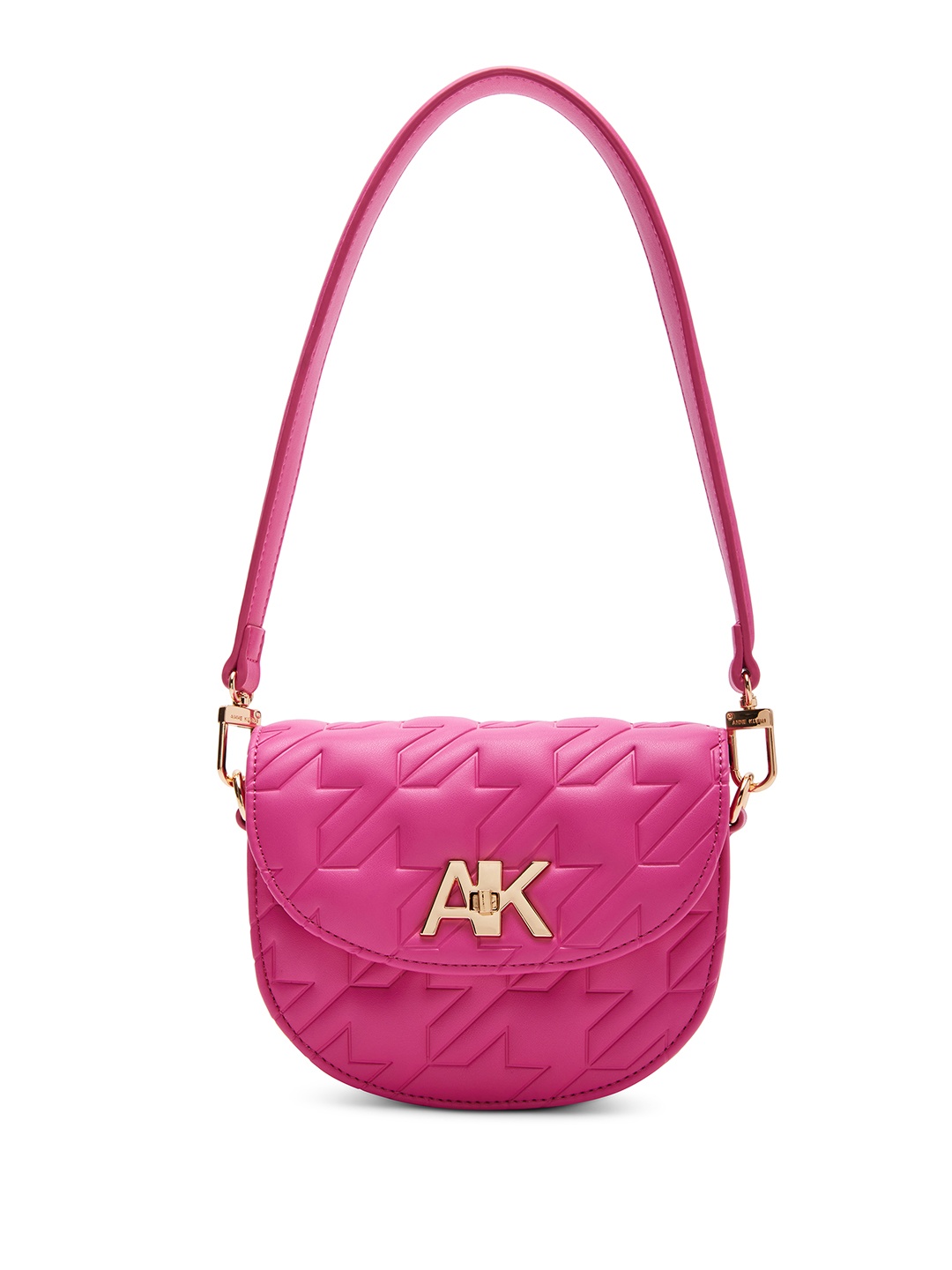 

ANNE KLEIN Structured Shoulder Bag with Quilted Detail, Fuchsia