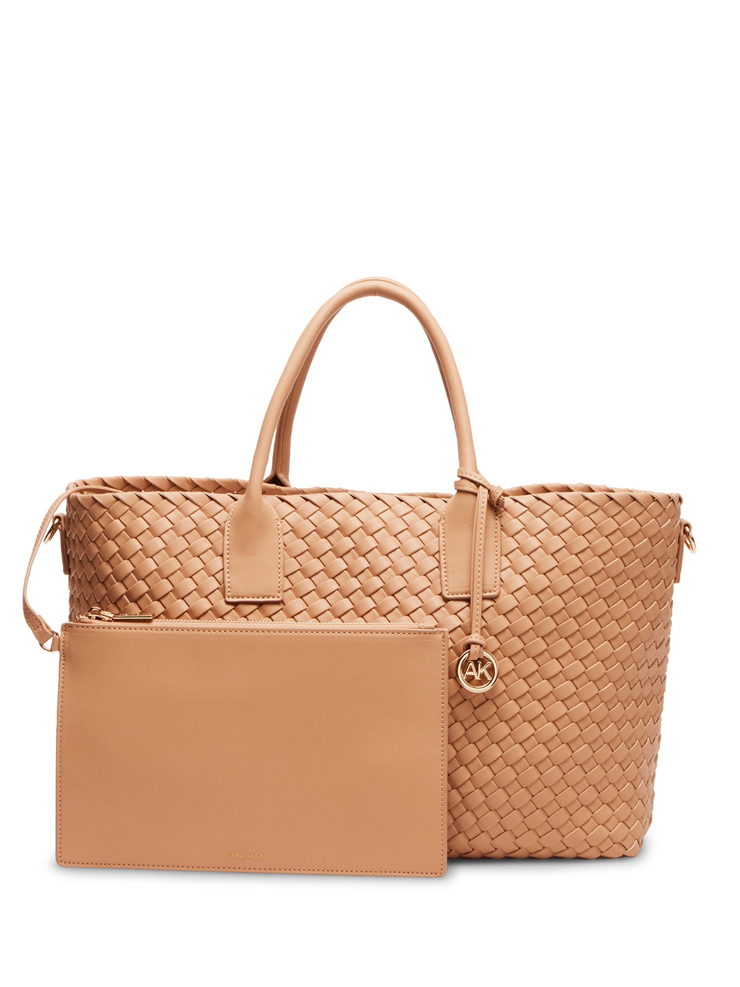 

ANNE KLEIN Basketweave Structured Tote Bag, Nude