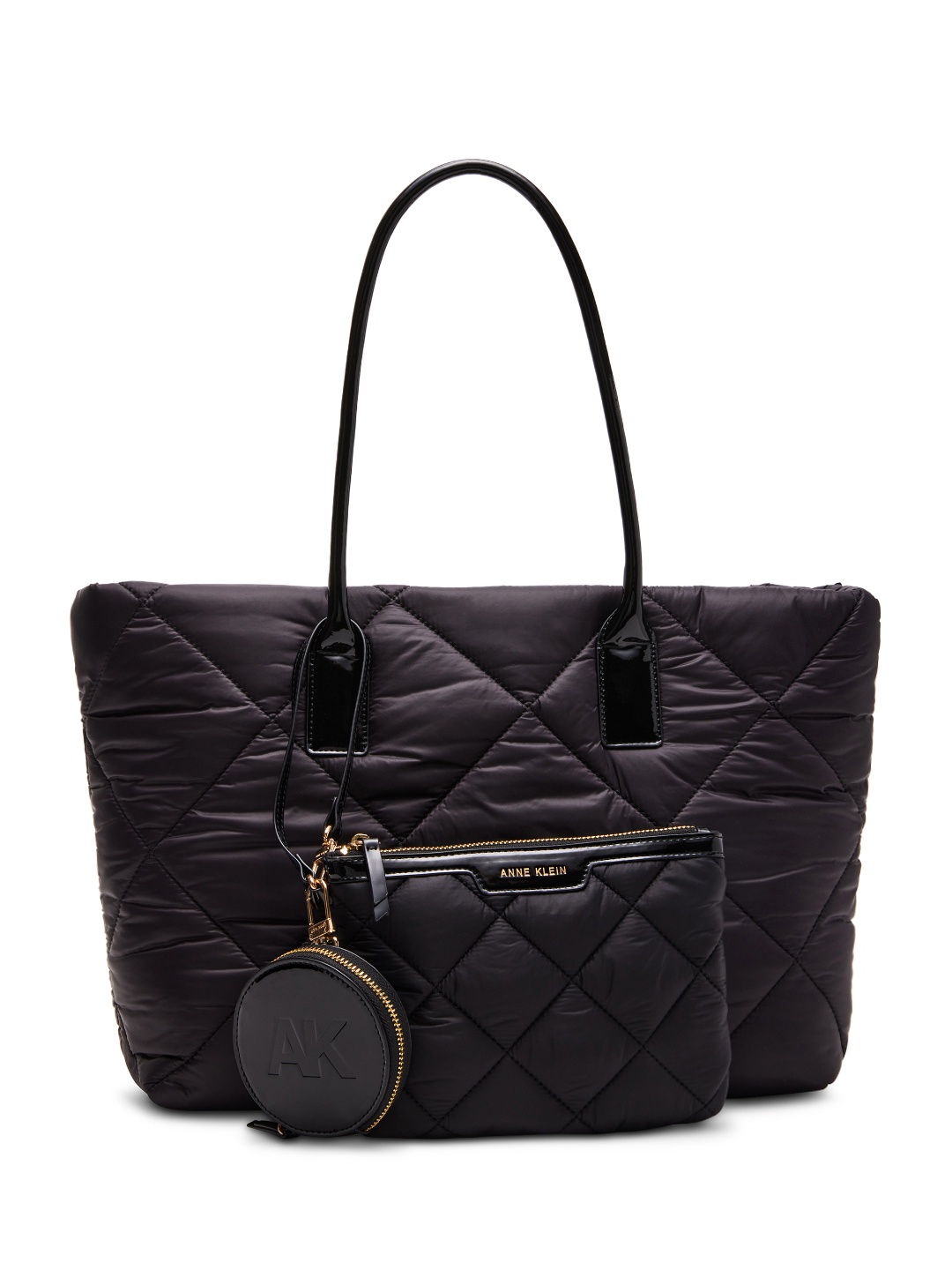 

ANNE KLEIN Quilted Structured Shoulder Bag, Black