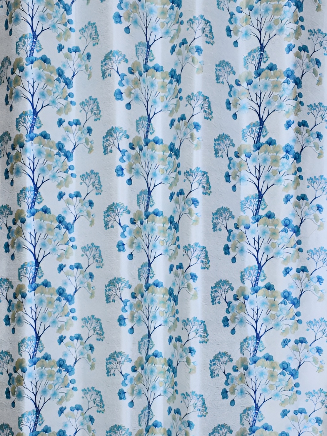 

Galaxy Home Decor Blue Set of 2 Floral Room Darkening Door Curtain