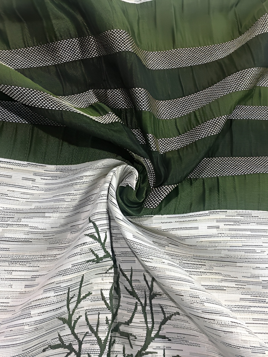 

Galaxy Home Decor Green Set of 2 Floral Room Darkening Long Door Curtain