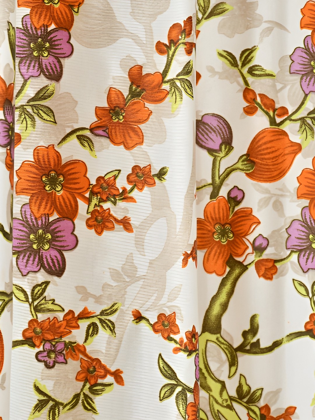 

Galaxy Home Decor Orange Floral Room Darkening Window Curtain