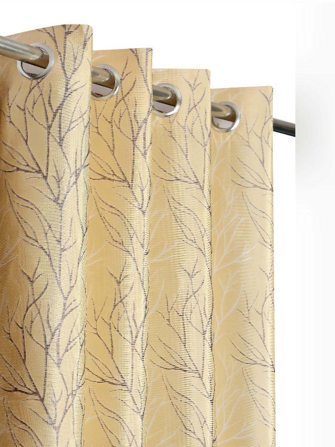 

Galaxy Home Decor Grey & Cream-Coloured Set of 3 Floral Room Darkening Window Curtain