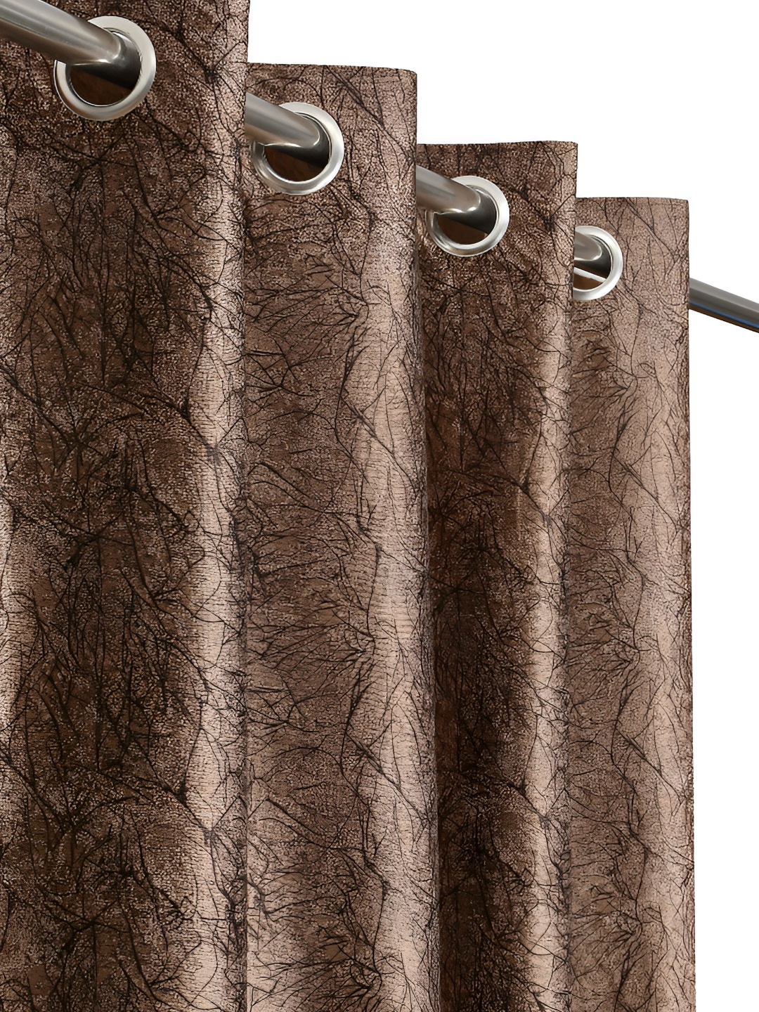 

Galaxy Home Decor Brown Set of 3 Floral Room Darkening Long Door Curtain