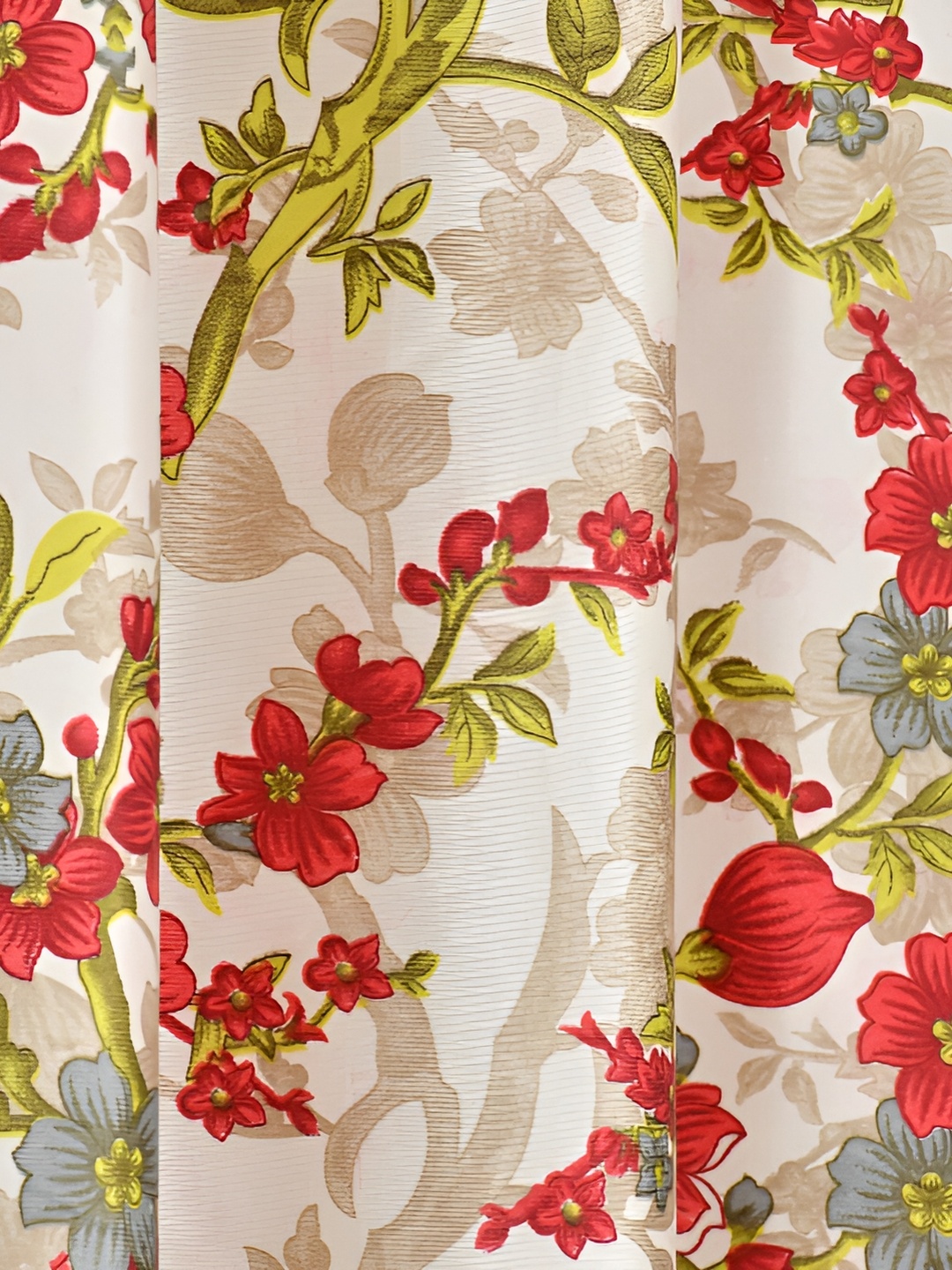 

Galaxy Home Decor Maroon Set of 3 Floral Room Darkening Long Door Curtain