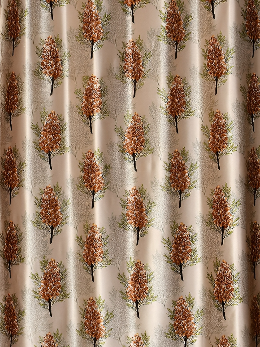 

Galaxy Home Decor Brown Floral Room Darkening Long Door Curtain