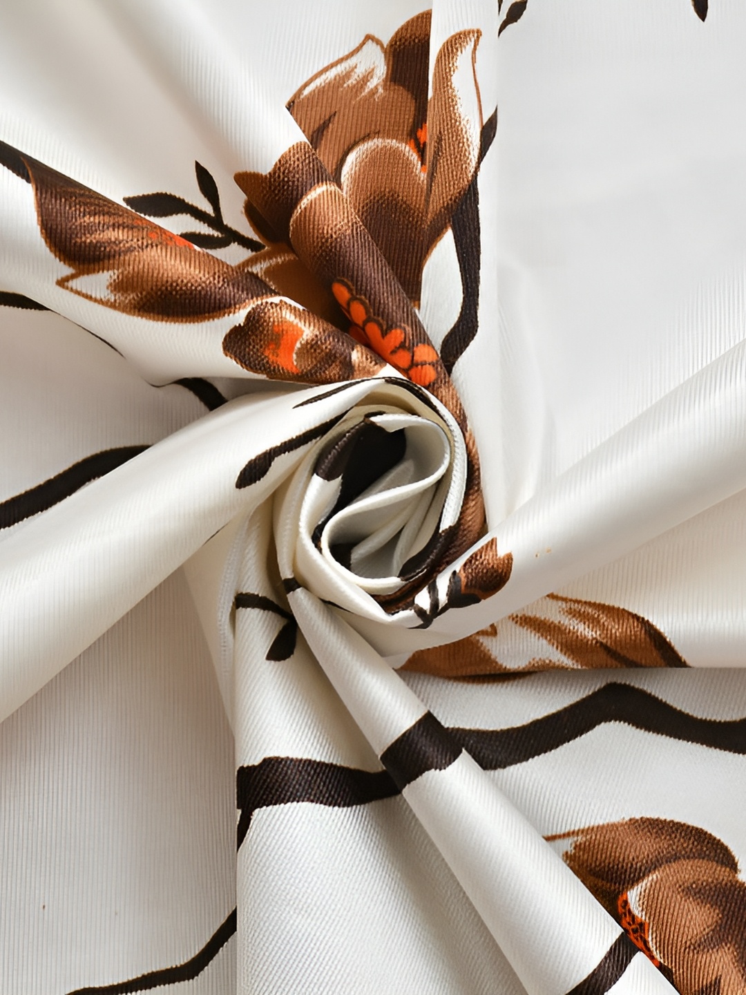 

Galaxy Home Decor Brown Set of 2 Floral Room Darkening Window Curtain