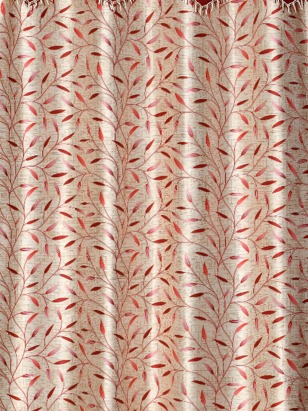 

Galaxy Home Decor Maroon Set of 2 Floral Room Darkening Long Door Curtain