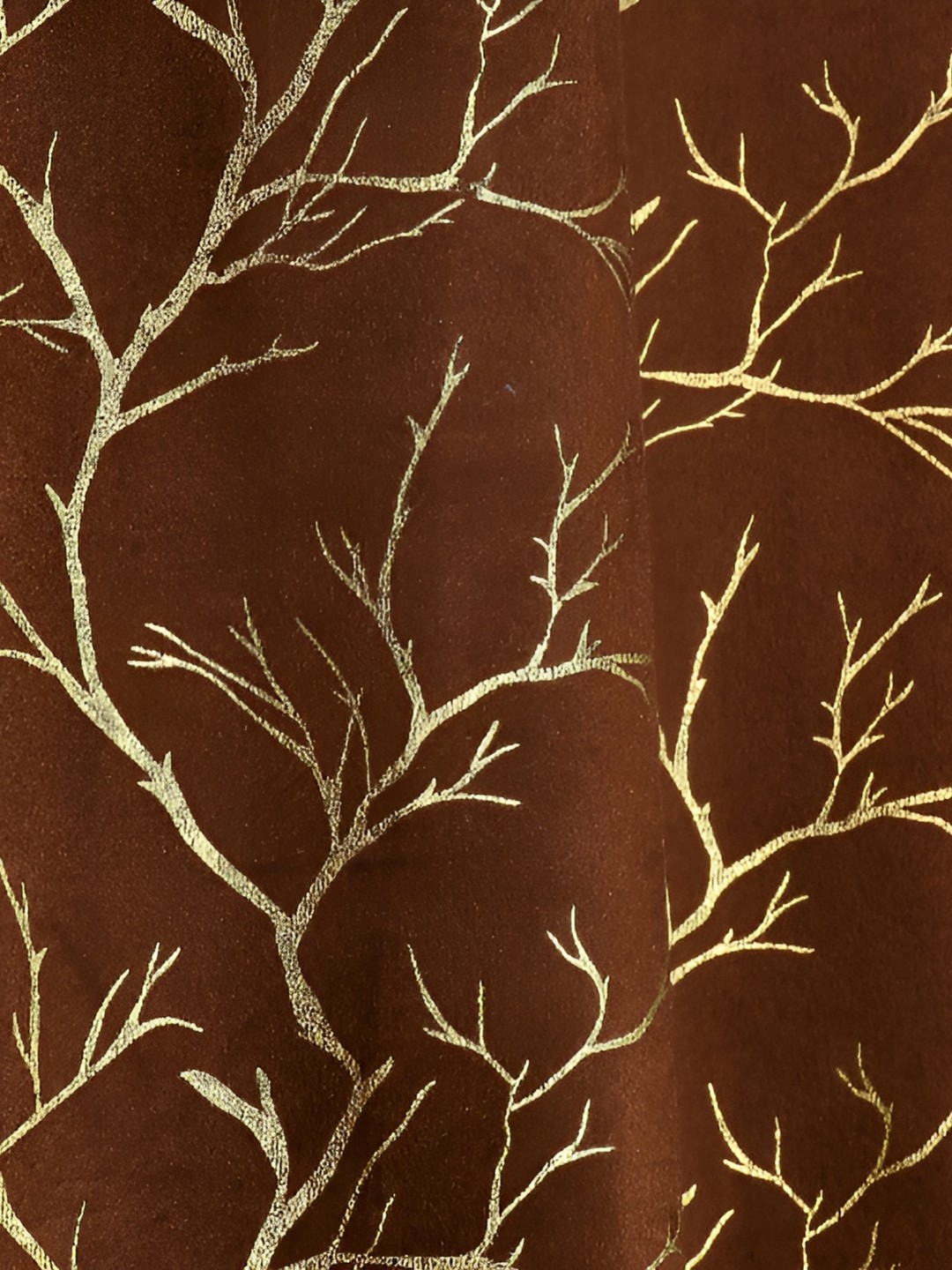 

Galaxy Home Decor Brown Set of 3 Floral Room Darkening Long Door Curtain