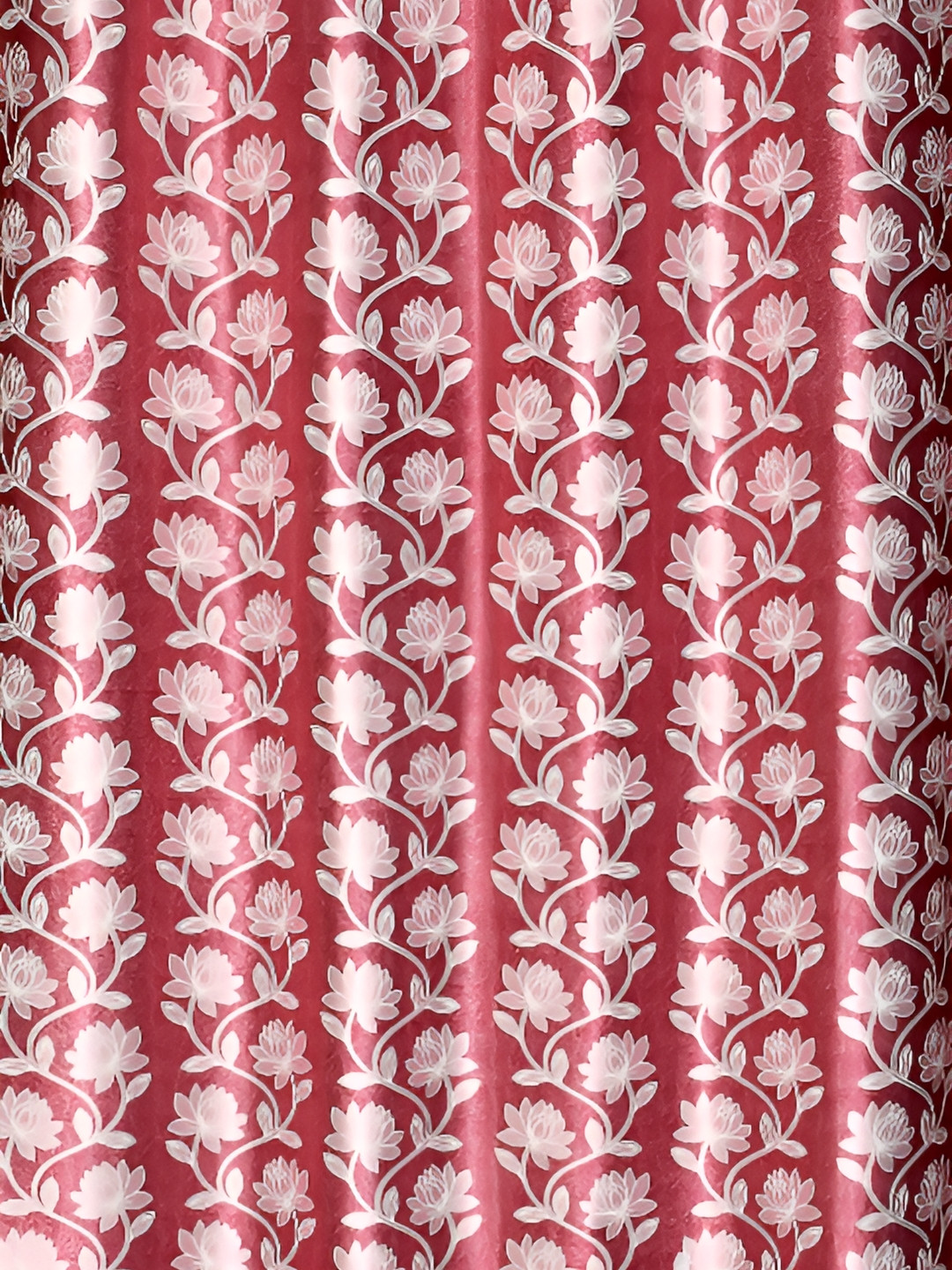 

Galaxy Home Decor Maroon Set of 3 Floral Room Darkening Long Door Curtain