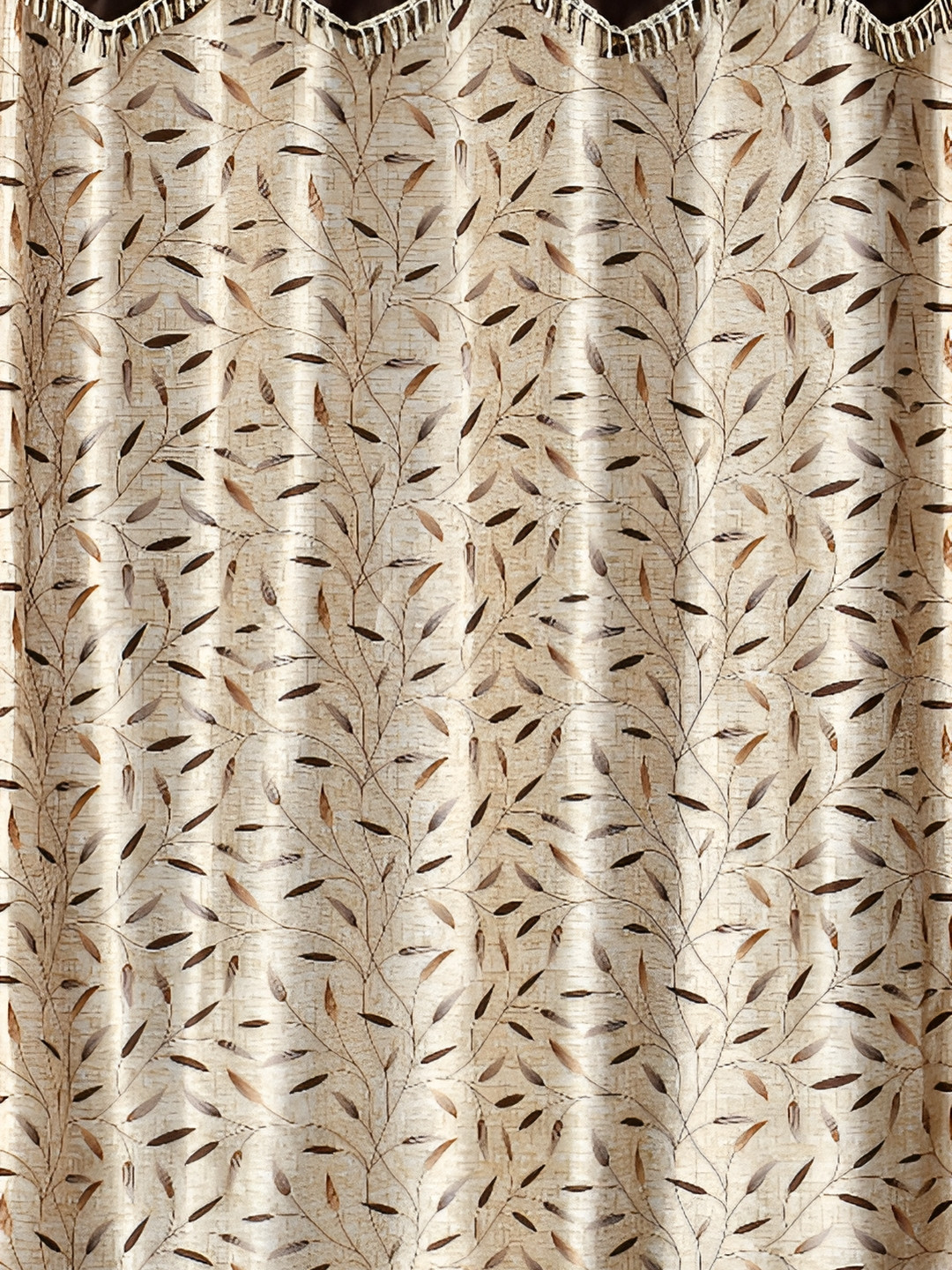 

Galaxy Home Decor Brown Set of 2 Floral Room Darkening Window Curtain