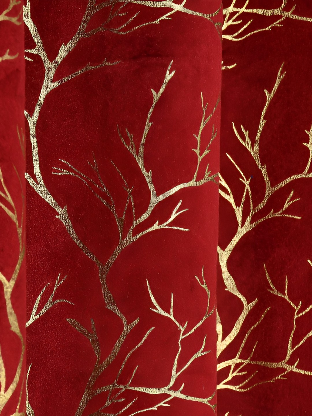 

Galaxy Home Decor Maroon Set of 3 Floral Room Darkening Door Curtain
