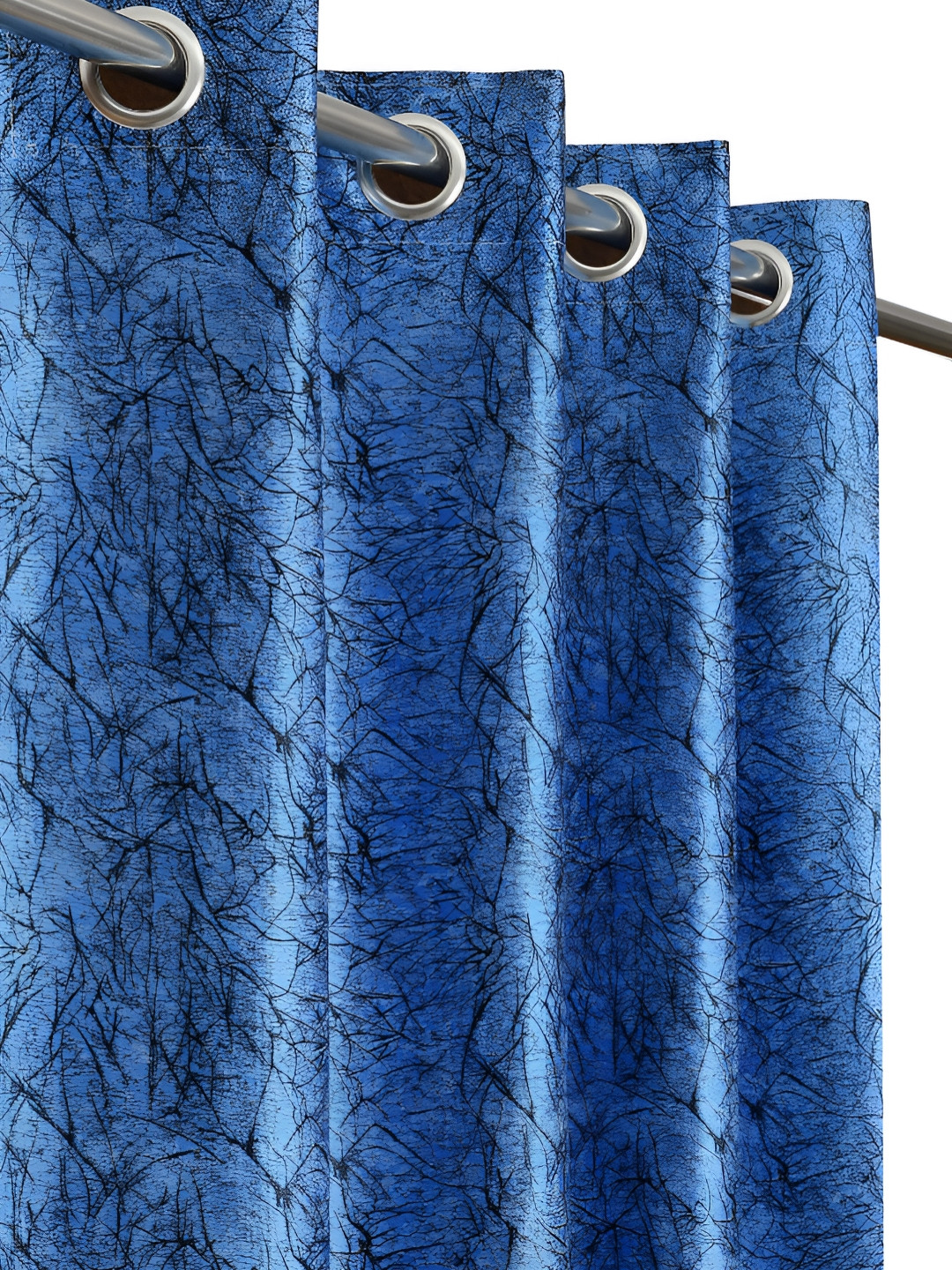 

Galaxy Home Decor Blue Set of 3 Floral Room Darkening Window Curtain