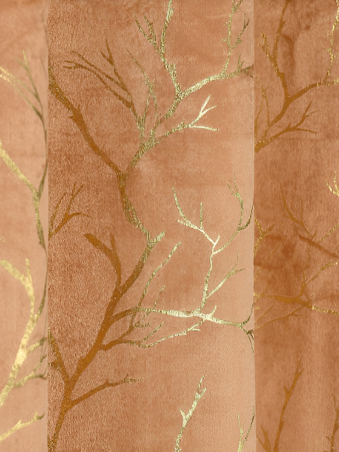 

Galaxy Home Decor Gold-Toned Set of 2 Floral Room Darkening Long Door Curtain