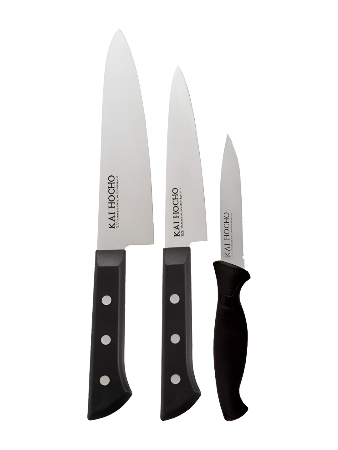 

KAI Hocho Black 3 Pieces Stainless Steel Knives
