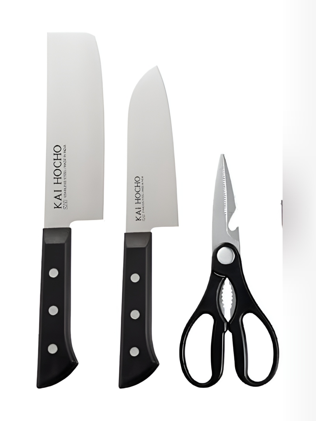 

KAI Hocho Black 3 Pieces Stainless Steel Knives & Scissor