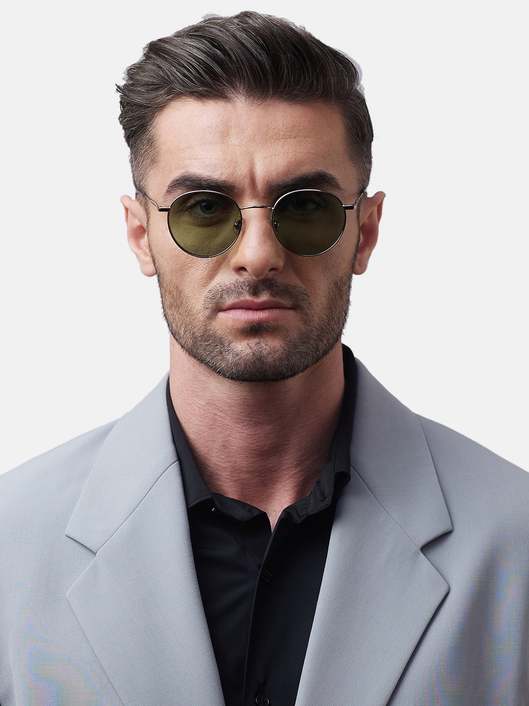 

Shisen Fox YAMATO Unisex Aviator Sunglasses SG135-Green