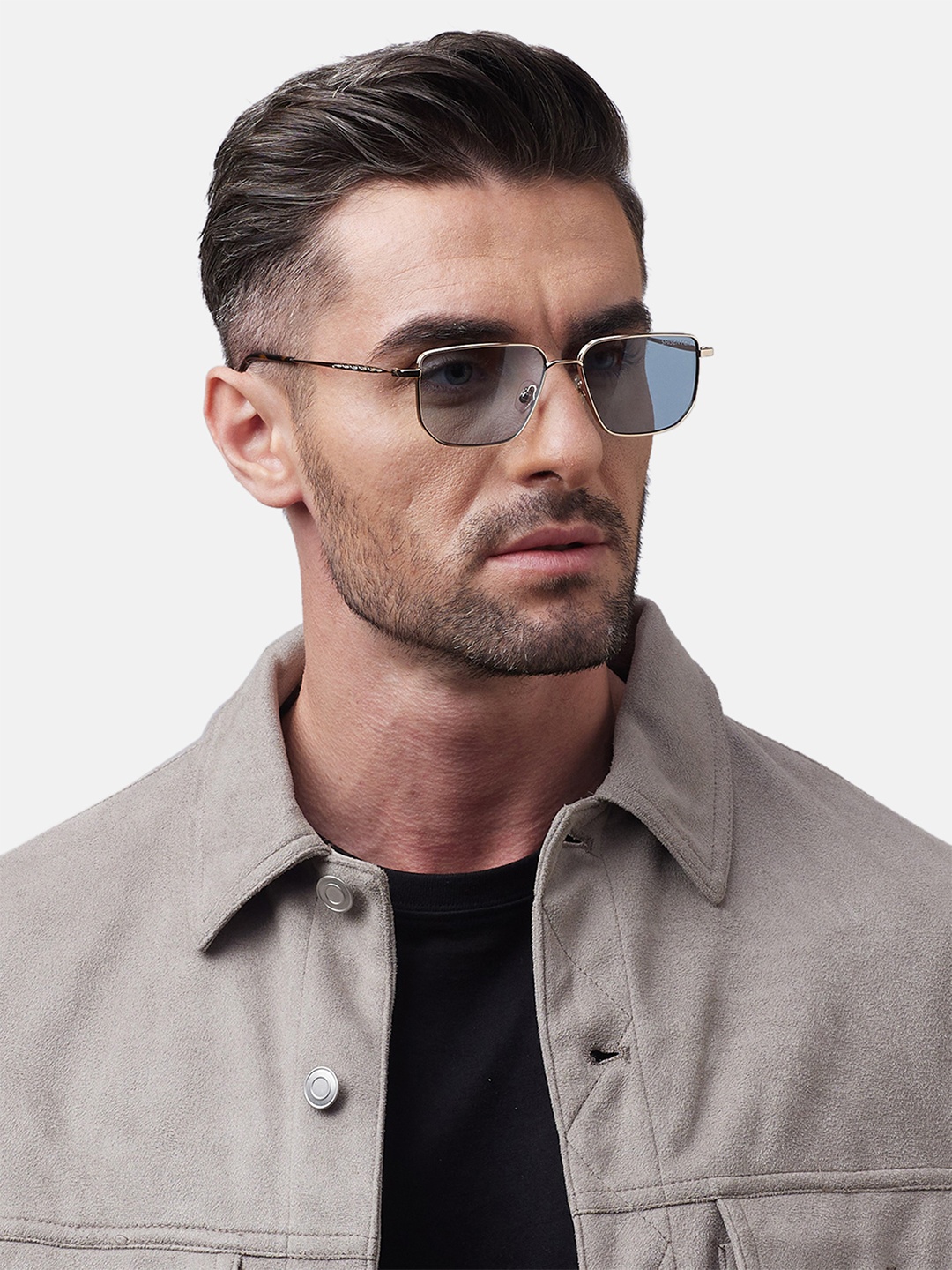

Shisen Fox SHIKAKU Unisex Aviator Sunglasses SG149-Gold, Blue