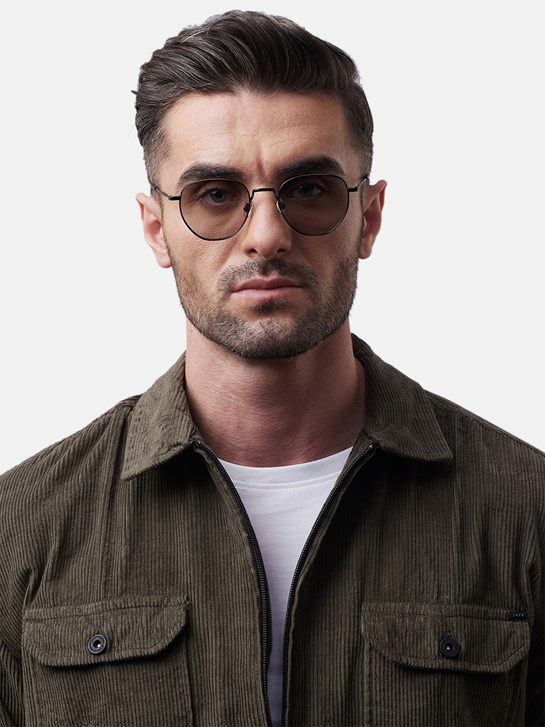 

Shisen Fox FUJI Unisex Oval Sunglasses SG130-Black, Grey