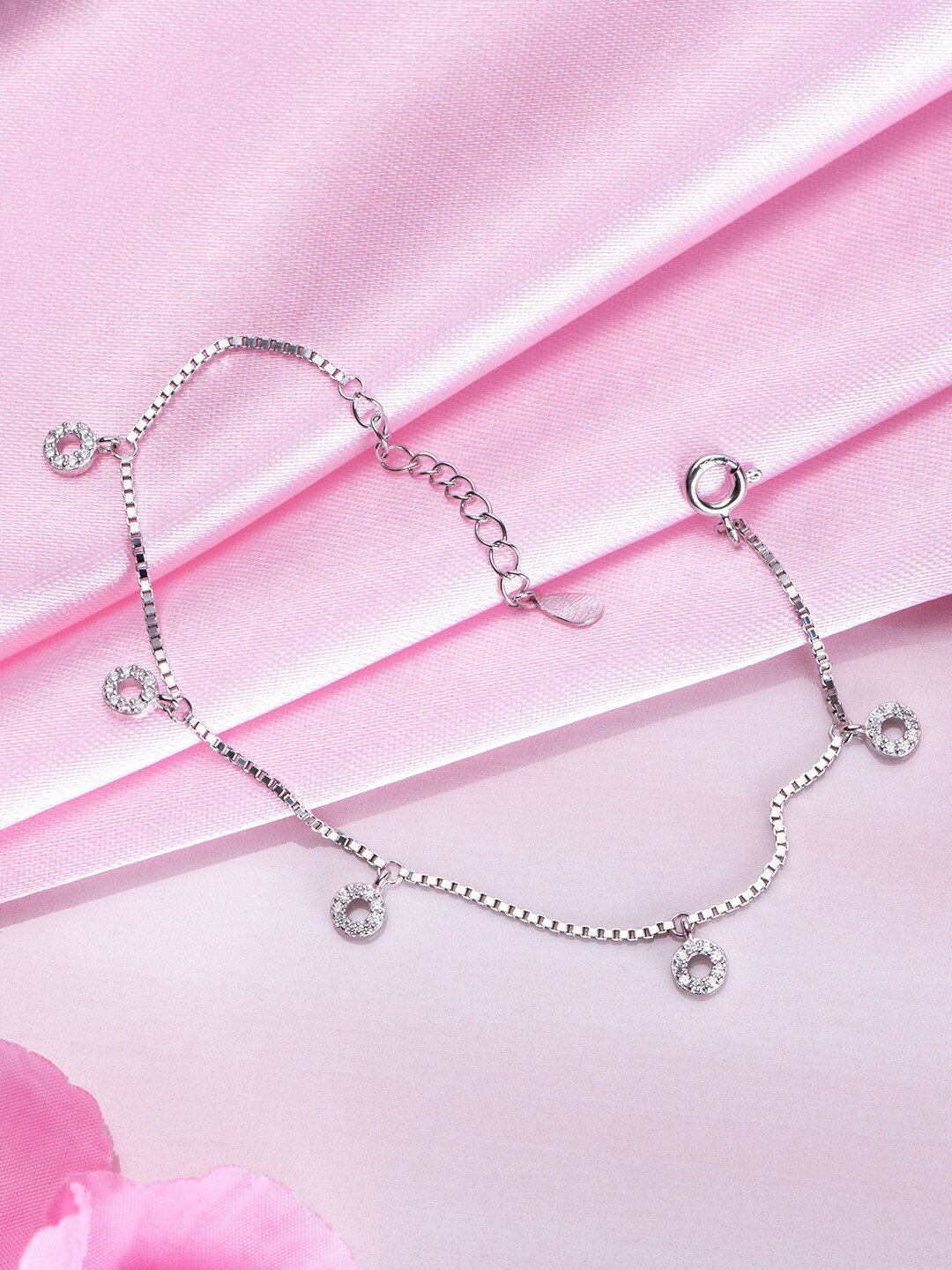 

Zavya 925 Sterling Silver Cubic Zirconia Rhodium Plated Link Bracelet
