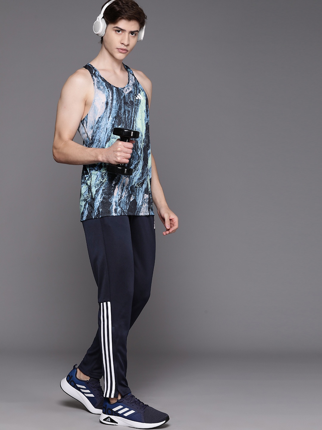 

ADIDAS Men Printed M Sereno Pt Track Pants, Navy blue