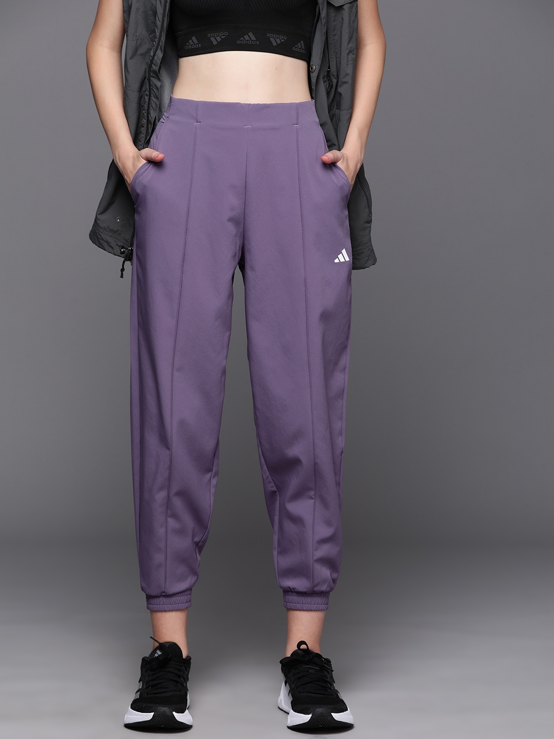 

ADIDAS Women Training AEROREADY Moisture-Wicking Crop Joggers, Purple